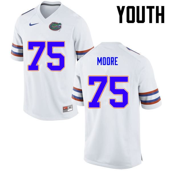 NCAA Florida Gators TJ Moore Youth #75 Nike White Stitched Authentic College Football Jersey UCS2464UL